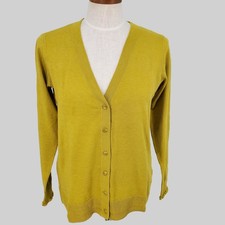 Candace Cameron Bure Cardigan Button Front V Neck Golden Olive Womens XXS