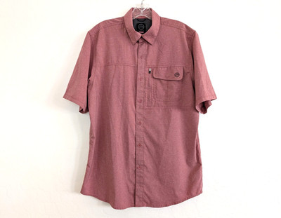 WRANGLER Shirt Men's M ATG Red All Terrain Regular Fit Outdoor Short Sleeve
