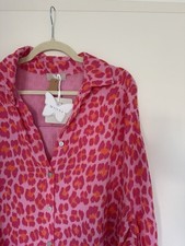 Mioni Bluse Neon Pink Leopard Musselin neu mi...