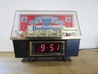 VINTAGE BUDWEISER CLYDESDALES CLEAR LIGHTED BEER SIGN/CLOCK