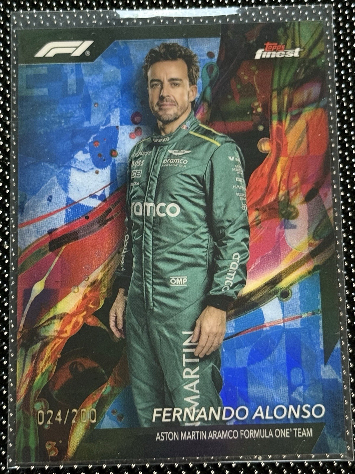 2024 Topps Finest Formula 1 F1 Fernando Alonso Blue Common 024/200 #90 Portrait