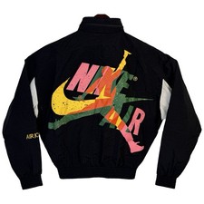 Vntg Nike Air Jordan Jumpman Zip Hooded Windbreaker Jacket S Black CV7418-010