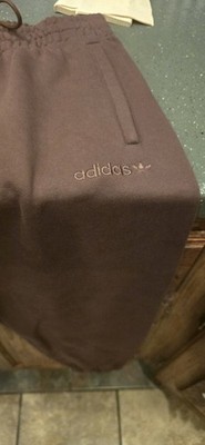 adidas Men's Brown Solid Jogger Pants Size L Regular Fit Elastic Waist Cuffs