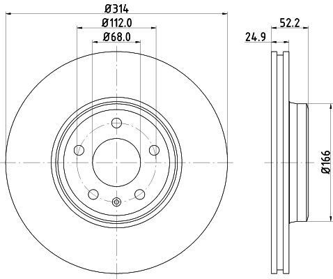 HELLA 8DD 355 113-881 BRAKE DISC Front (PAIR)