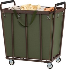 Large Laundry Cart with Wheels, 400L Heavy Duty Laundry Basket Organizer,
