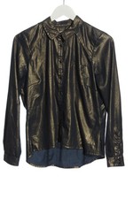 GARCIA JEANS Langarmhemd Damen Hemd Gr. DE 38 goldfarben Glanz-Optik
