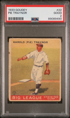 1933 Goudey Pie Traynor #22 PSA 2
