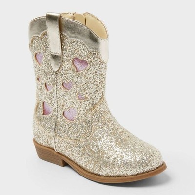 Toddler Girls Dallas Glitter Western Boots Size 6