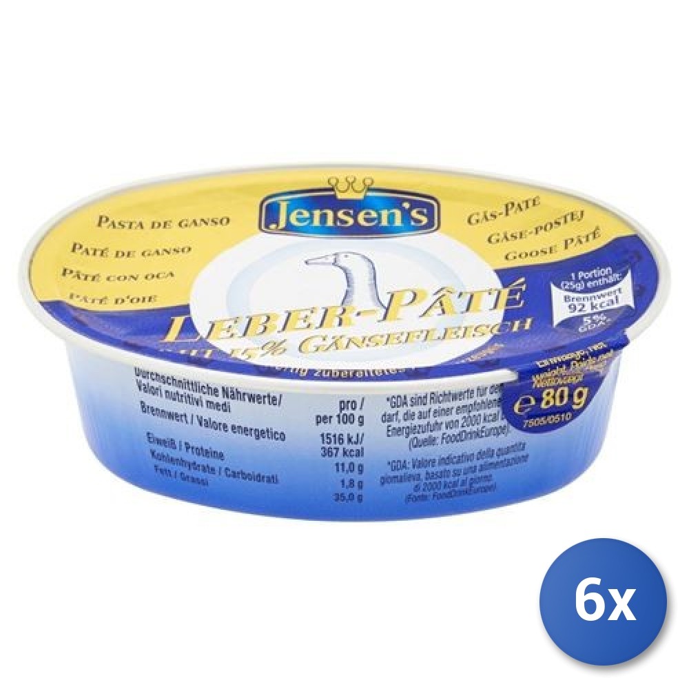 6X Multipack Jensen's Goose Pâté 80G