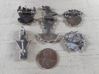 Collection of 5 VINTAGE natural stone sterling silver Zuni pin brooches — photo 2
