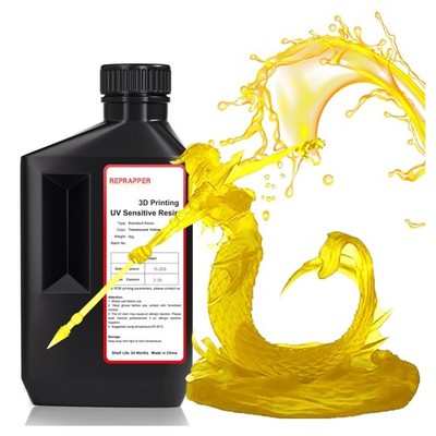 405nm Fast-Curing 1kg Translucent Yellow 3D Printing Resin for LCD Printers