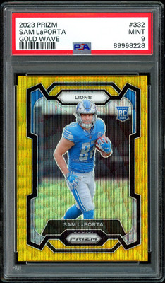 2023 Panini Prizm Sam LaPorta Gold Wave Prizm # /10 PSA 9 Mint Rookie Lions RC