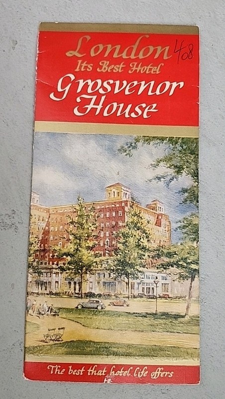 Vintage London "Grosvenor House" Hotel Brochure Is From The 1950s