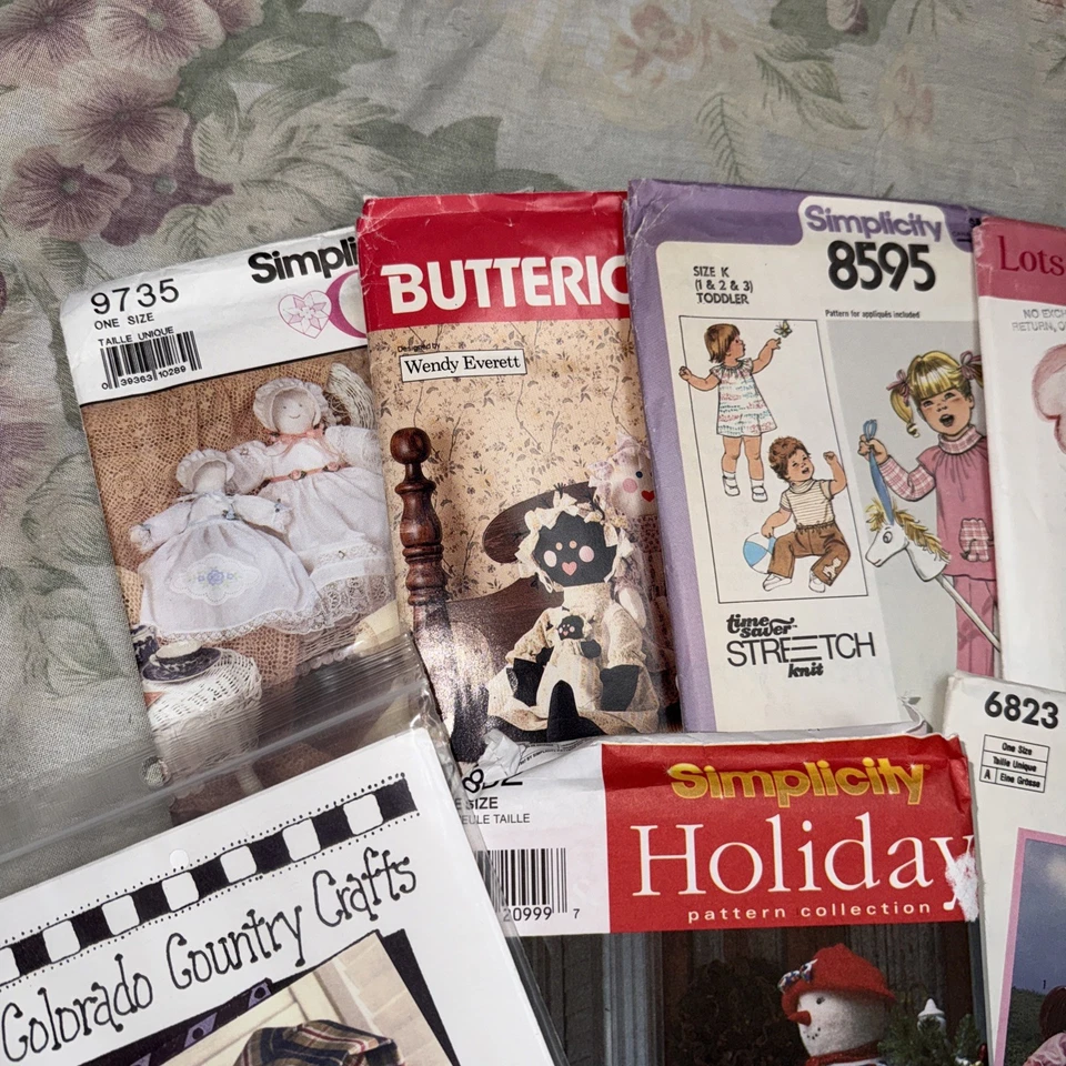 Lot Of 16 Vintage Craft SEWING Patterns Used 1980’s-90’s Bears Dolls Folk Art - Image 3 of 4