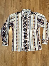 Vintage Kmart Made In USA Western Shirt Aztec Geometric Pattern Mens Medium
