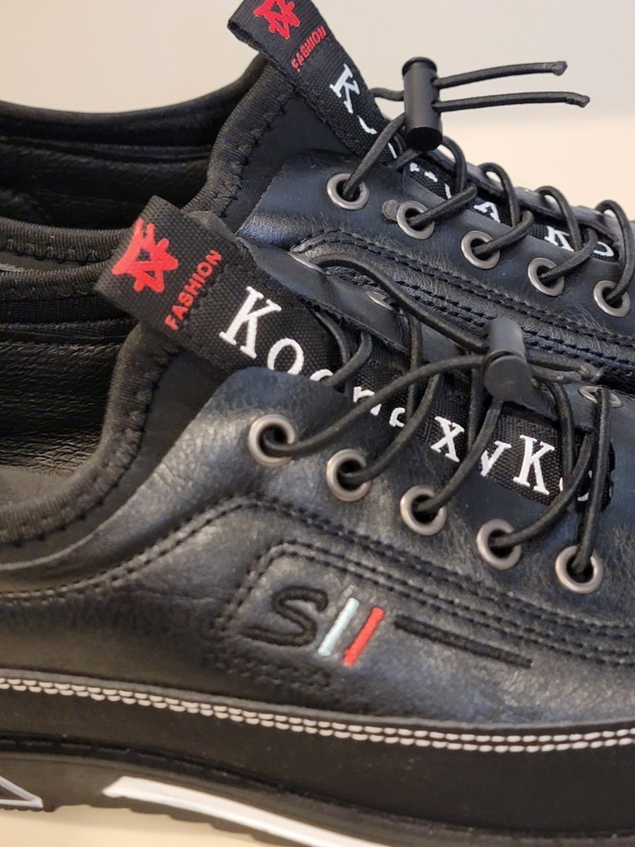 KOONEXY FASHION MEN'S SHOES BLACK SZ 10/ SZ44 SLIP ON WITH TOGGLES