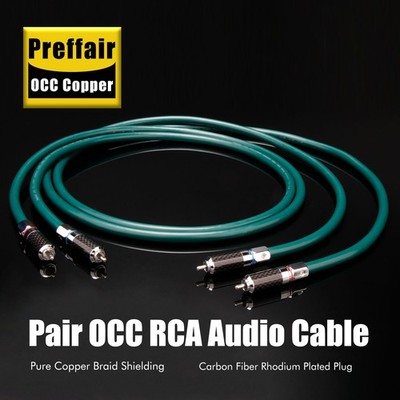 Pro-Grade 2RCA to 2RCA Audio Cable Pair OCC Copper Carbon Rhodium Plug 0.5-3m