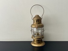 Antique Vintage Small Brass - Railroad - Kerosene Oil Lantern Lamp