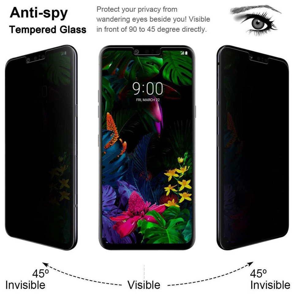 For LG Stylo 6 K71 K61 K51 K51S G8 V60 Tempered Glass Privacy Screen Protector - Image 2 of 4