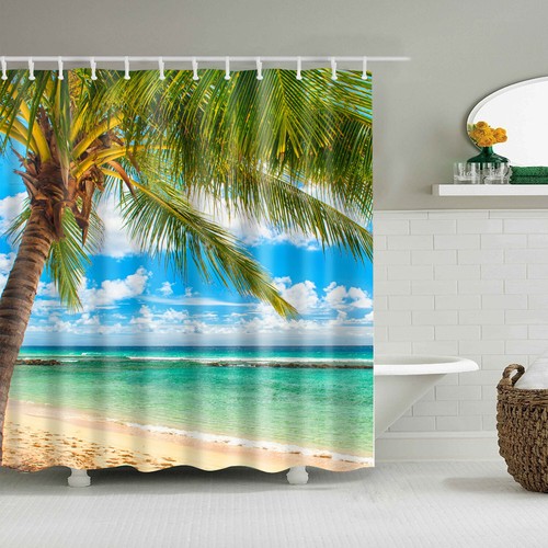 Waterproof Polyester Fabric Bathroom Shower Curtain With Ring Hooks 180 X 180 cm - Picture 24 of 60