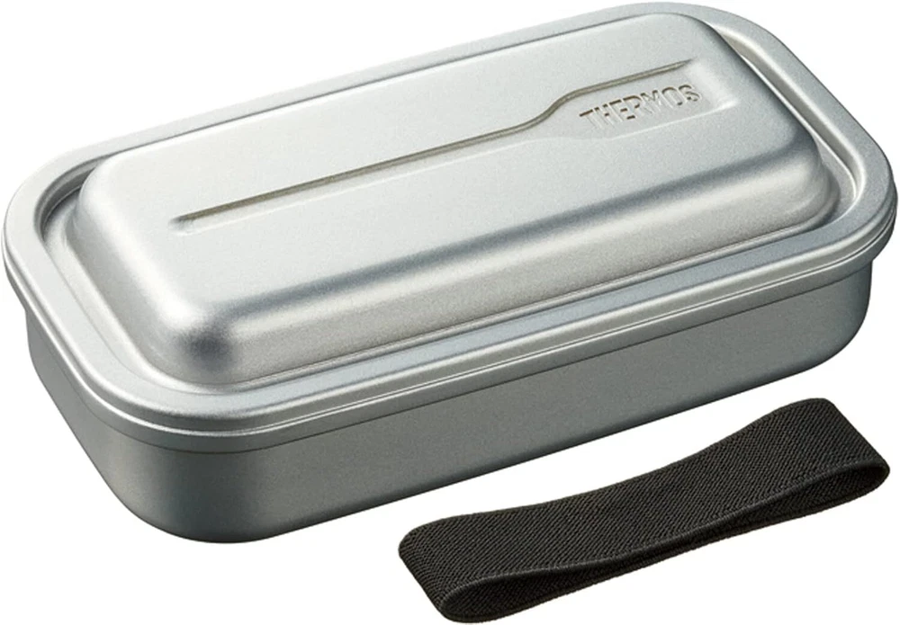 Thermoss Bento Box Aluminum Fresh Lunch Box Inside Fluorine Coating 800ml Silver