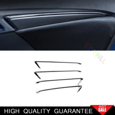 For Honda Fit/Jazz 2014-2020 Black Wood Grain Car Inner Door Panel Strip Trim 4*