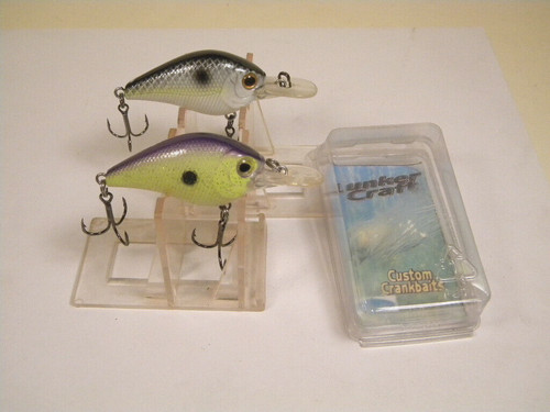 2 Lunker Craft Custom Crankbaits Shad Black Purple Chart rattle crankbait lure