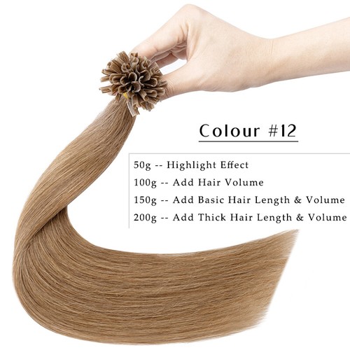 100% Real Remy Human Hair Extensions Keratin Nail U Tip Pre-bonded Indian Remy - Picture 29 of 54