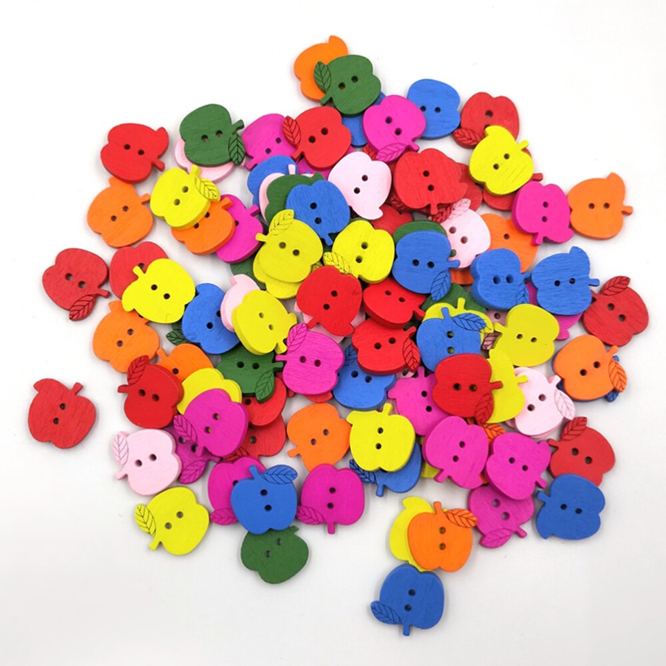 3 Count Apple Buttons Assorted for Crafts Accessories Knitting Fashion ...