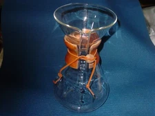 CHEMEX 13 CUP WOOD COLLAR 11" GLASS GREEN STAMP USA COFFEE MAKER MID CENTURY MOD