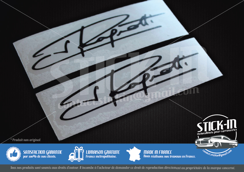 2 Autocollants Stickers Signature Jean Ragnotti 100x26mm Clio Cup 172