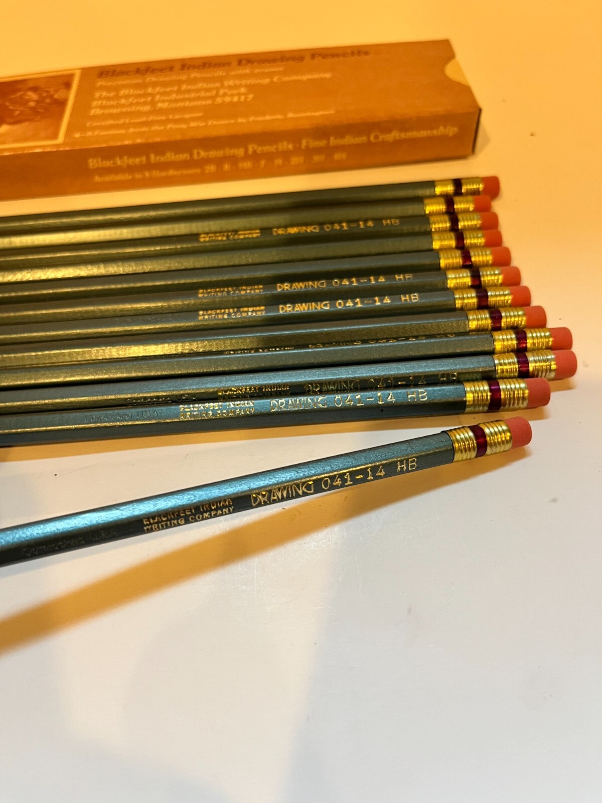 Blackfeet Indian Drawing Pencils 041-14 HB Box Of (12) Vintage Made in USA