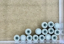 Lego Parts Lot x (15) Ct ~ Light Bluish Gray Plate, Round 1 x 1 ~ No# 4073