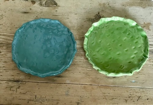 Handmade Ceramic Side Plates, set of 2, pretty, colourful, practical - Picture 3 of 10
