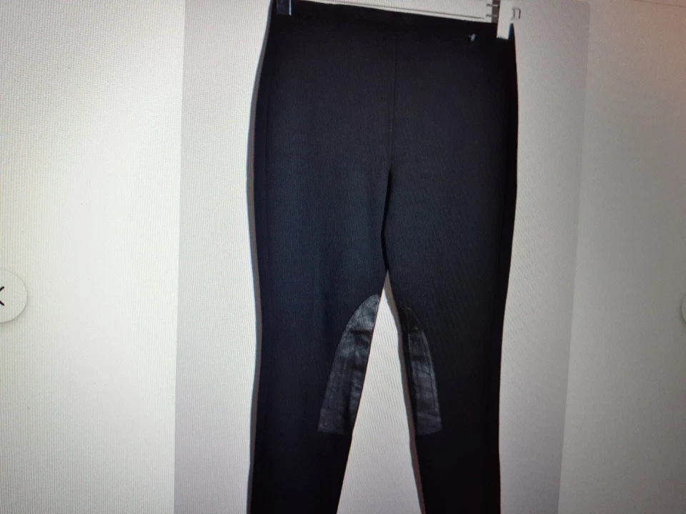Leggings Polo Ralph Lauren Estilo Ecuestre Negro con Parches de Cuero (?) Talla M Foto 4 de 4