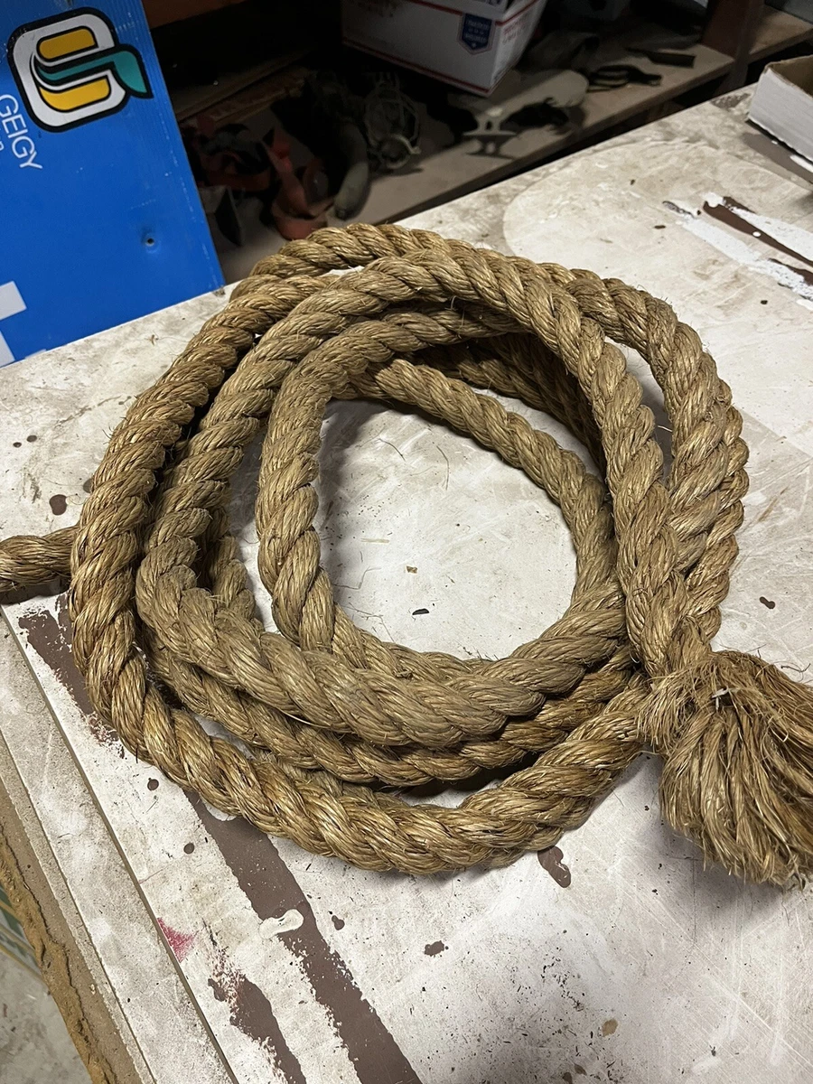 10' Vintage Barn Rope 1” Diameter Nautical Decor Farm House Pulley Bucket  Hay