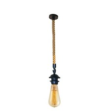 Image of Vintage Hemp Rope Pendant Light 0.5-2m Retro Industrial Loft Hanging E27 Ceiling