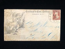 NY WATERVILLE COVER #11 EASTMANS COM COLLEGE ILLUS EXCELSIOR RARE SMALL SIZE CVR