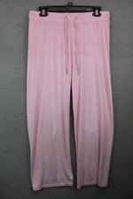 Juicy Couture Pink Velour Pull On Pants-Drawsting-Size Medium