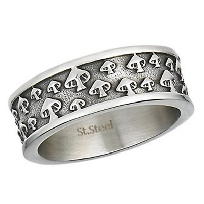 Bohemian Mushroom Ring Silver Stainless Steel Groovy Hippie Toadstool Fungi Band