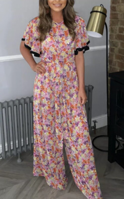 NWT Zara Purple Pink Red Floral High 