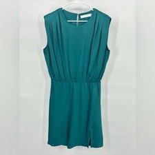 ASTR The Label | Women’s M Medium Teal Satin Strong Shoulder Mini Dress