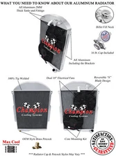 Cold Champion 3 Row Radiator W/ 10" Fans for 1939 Chevrolet Master 85 L6 Engine
