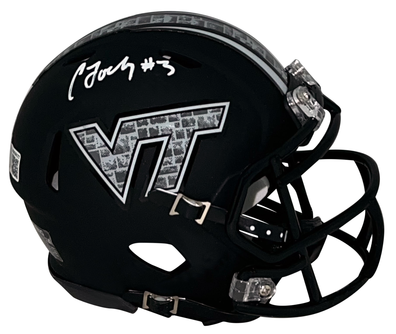 Caleb Farley Autographed Signed Virginia Tech Hokies BLACK SPEED MINI HELMET BECKETT 
