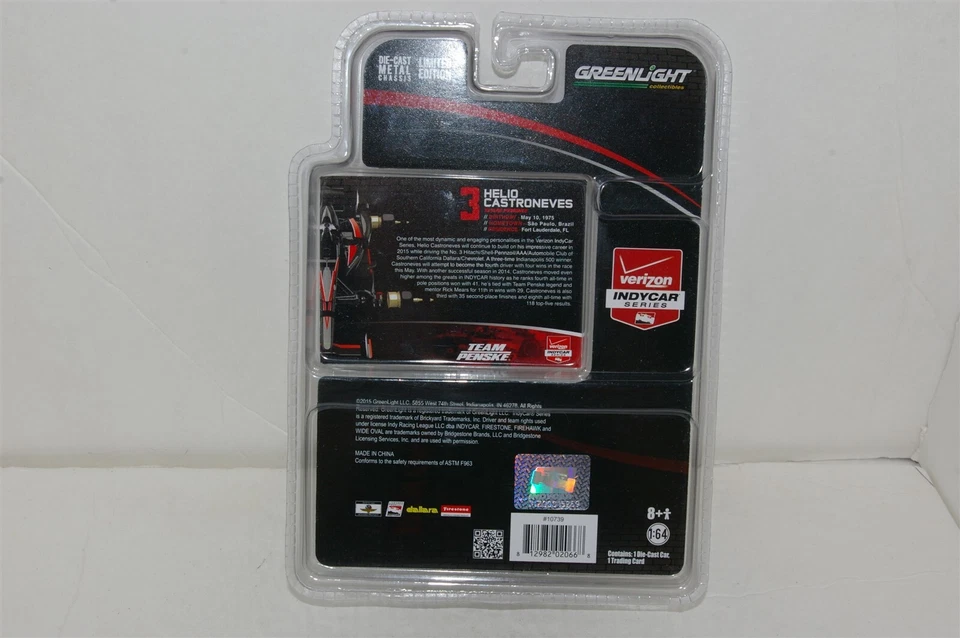 Greenlight Helio Castroneves Edición Limitada 2015 Verizon Indycar Series ¡NUEVO! Foto 4 de 4