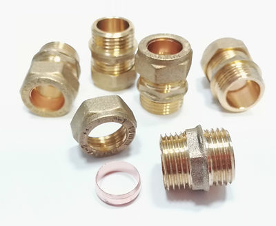 Compression 15mm to 1/2''BSP Brass Male Iron (MI) Thread Connector Free P&P