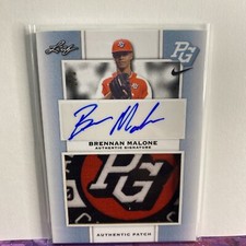 2018 Leaf Perfect Game Light Blue Brennan Malone 2/3 SSP AUTO AMERICA 3-CLR PAT