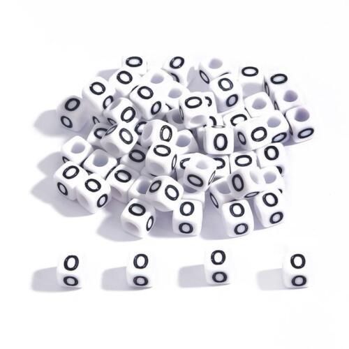 100x Acrylic Cube Letter Beads For Kid Handmade Jewelry Making DIY Bracelet 6mm - Picture 27 of 39