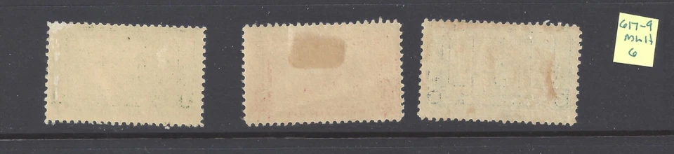 US Scott #617-619 Lexington-Concord VF MLH Set, clean, solid! 6 - Image 2 of 2