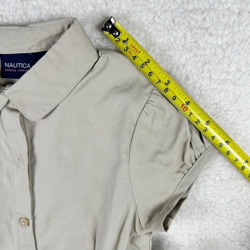 Nautica Girls School Uniform Short Sleeve Shirtdress Khaki - Picture 12 of 19